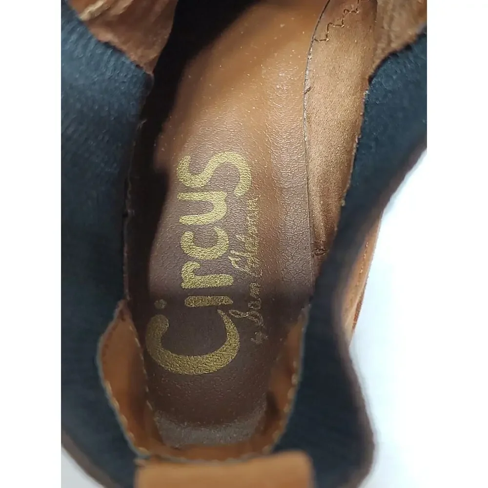 Sam Edelman Boots Womens 9.5M Lug Platform Cumberland Chunky Saddle Brown Circus